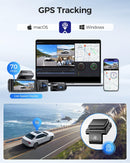 AZDOME M550 Pro 4K 3 Channel Dash Cam, Built-in WiFi GPS, 64GB Card Included, 3.19" IPS Screen, WDR, IR Night Vision, Parking Mode