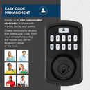 Weiser Aura Series 9GED18500-002 Deadbolt with Bluetooth - Matte Black(Open Box)