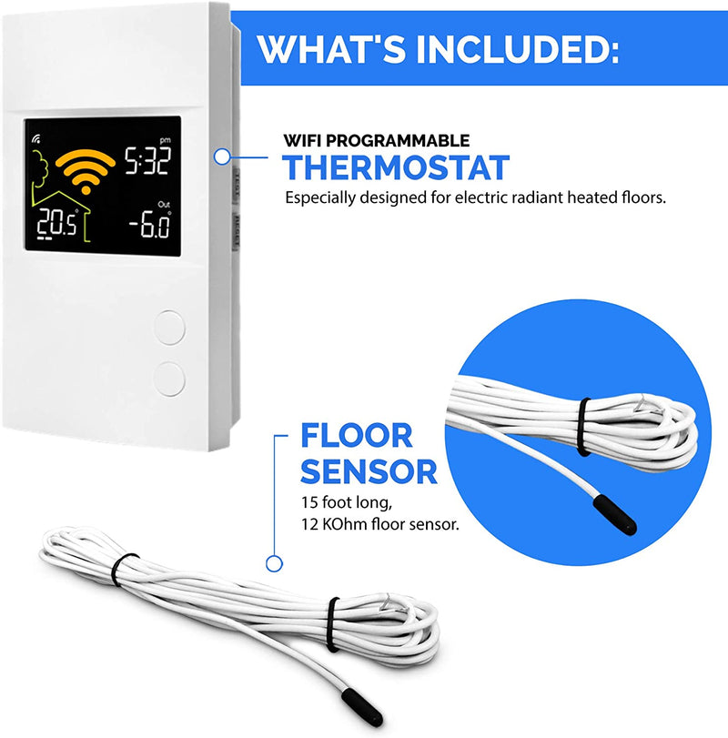 True Comfort PS120/240WF WIFI Programmable Thermostat 120/240 V for Floor Heating Systems