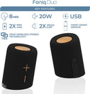 Foniq Duo IPX7 Waterproof Twist-Apart Two-in-One Powerful Portable Outdoor Wireless Speaker with up-to 14 Hours of Battery Life