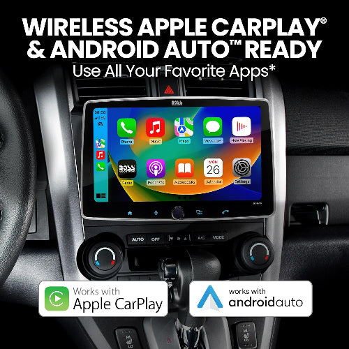 BOSS Audio Elite BCPA9 Wireless Apple CarPlay, Android Auto, Bluetooth Digital multimedia receiver (does not play discs)