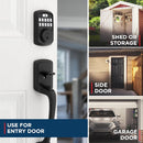 Weiser Aura Series 9GED18500-002 Deadbolt with Bluetooth - Matte Black(Open Box)