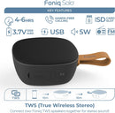 Foniq Solo IPX7 Waterproof Portable Wireless Speaker with FM Radio and Up-to 12 Hours of Battery Life