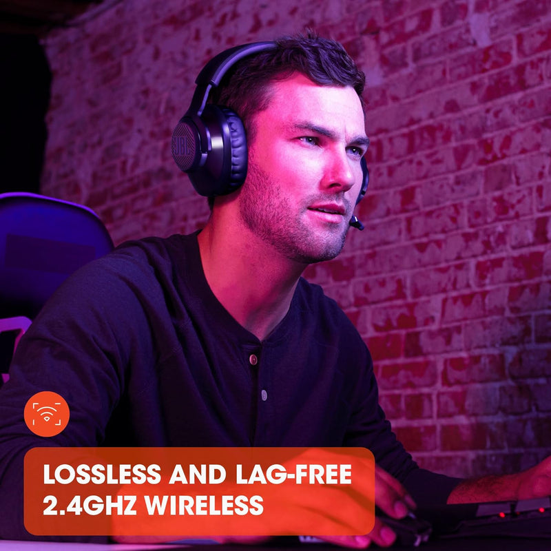 JBL Quantum 350 Wireless Gaming Headset – 2.4GHz Lag-Free Audio, Detachable Mic, 22-Hour Battery, PC/PS4/PS5 Compatible