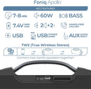 Foniq Apollo IPX6 Waterproof Powerful Portable Outdoor Wireless Speaker