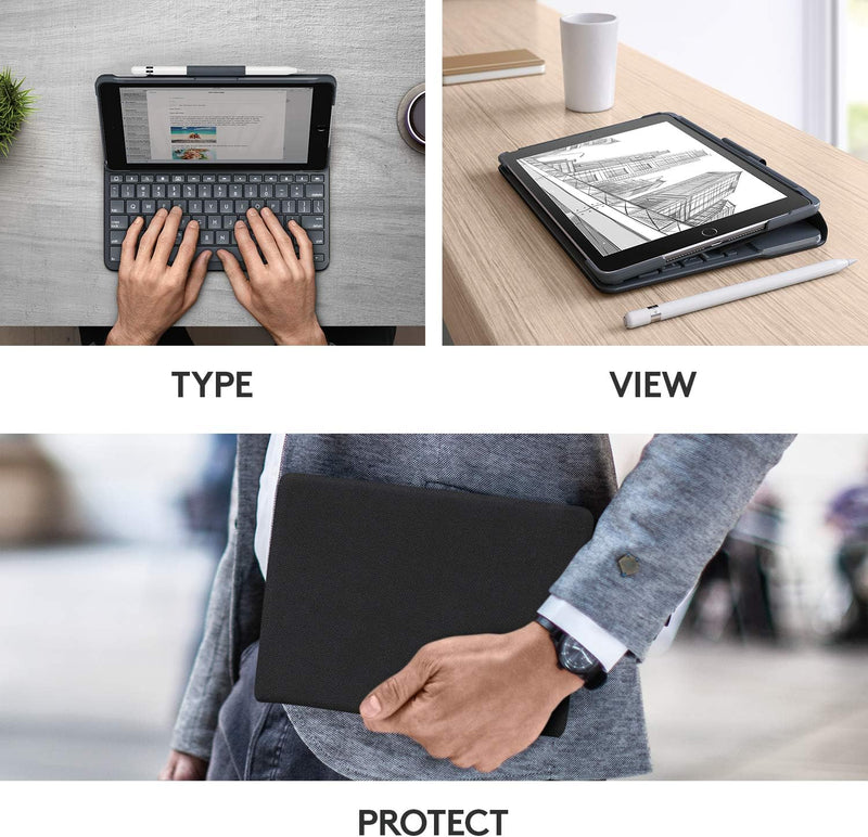 Logitech Slim Folio with Integrated Bluetooth Keyboard for iPad (5th and 6th Generation)