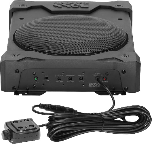 Boss Audio BPS80 - 8inch Low-Profile Amplified Marine/Weatherproof Underseat Subwoofer w/Remote Subwoofer Control