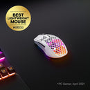 SteelSeries Aerox 3 2022 Edition 18000 DPI Bluetooth Optical Gaming Mouse - Snow