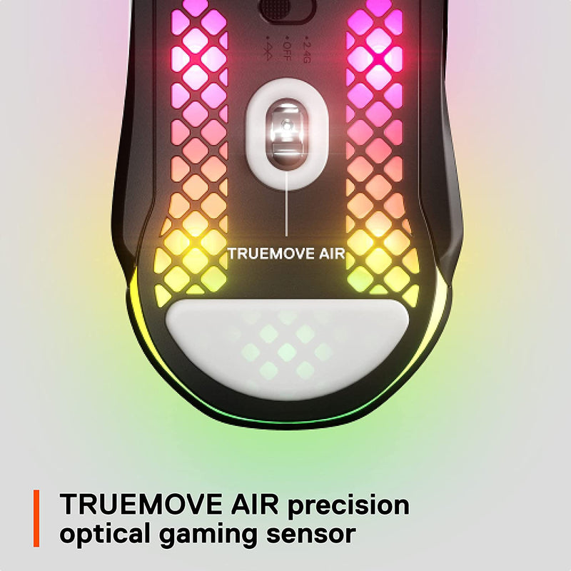 SteelSeries Aerox 5 Wireless - Lightweight Wireless Gaming Mouse - 18000 CPI -- TrueMove Air Optical Sensor - Ultra-Lightweight Water Resistant Design