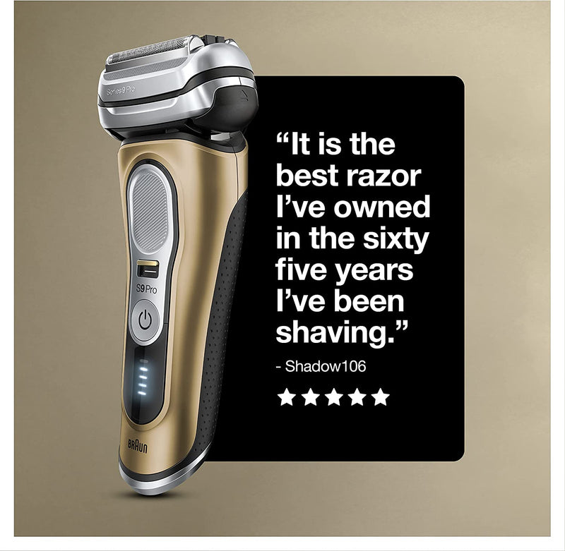 Braun Electric Foil Razor for Men, Series 9 Pro 9419s Wet & Dry Shaver with ProLift Beard Trimmer, Gold - Bass Electronics