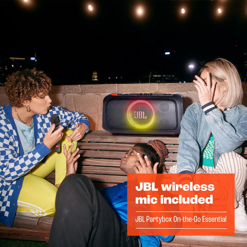 JBL PartyBox On-The-Go Essential Splashproof Bluetooth Wireless Speaker 6 hours of playtime