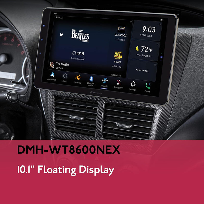 Pioneer DMH-WT8600NEX Multimedia Receiver With 10.1 Inch HD Capacitive Touch Floating Display