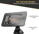 SCOSCHE WBUSSPF43 Wireless Solar Powered Backup Camera System with 4.3” Color Dash Monitor and License Plate Frame for Cars, Trucks and SUV’s