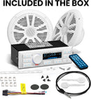 BOSS Audio MCK500WB.6 Marine Receiver & Speaker Package - Weatherproof, Bluetooth Audio, USB, MP3, AM/FM, Aux-in, 6.5 Inch Speakers, Marine Dipole Antenna