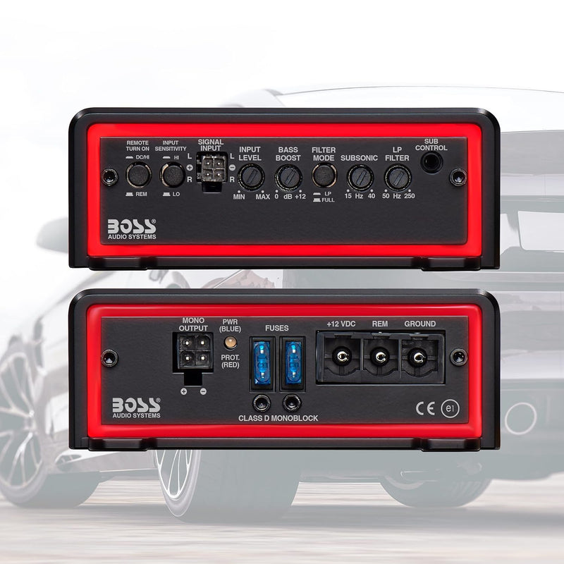 BOSS Elite BE2000.1D – 2000W Class D Monoblock Car Amplifier with Remote Subwoofer Control