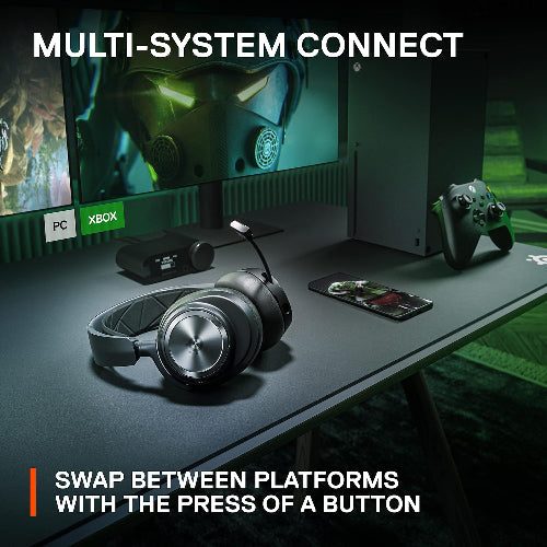 Nouveau casque de jeu multi-système sans fil SteelSeries Arctis Nova Pro pour Xbox - Pilotes Hi-Fi haut de gamme - Annulation active du bruit - Système Infinity Power - Xbox, PC, PS5/PS4, Switch, Mobile