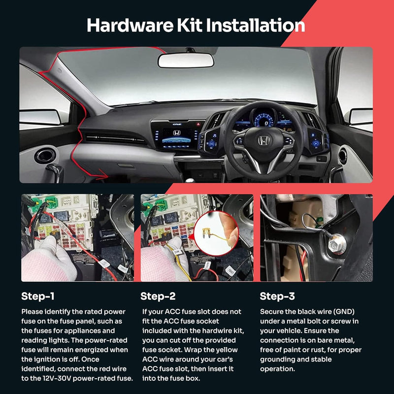 NEXIO Acc Hardwire Kit HW050115 Type-C, 12 Feet with Fuse Kit