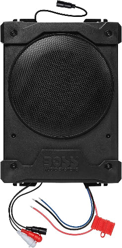 Boss Audio BPS80 - 8inch Low-Profile Amplified Marine/Weatherproof Underseat Subwoofer w/Remote Subwoofer Control