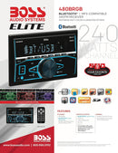 BOSS Audio Elite 480BRGB Double Din, Bluetooth, MP3 USB AM/FM Receiver, Multi Color RGB Illumination, Wireless Remote (No CD/DVD Player)