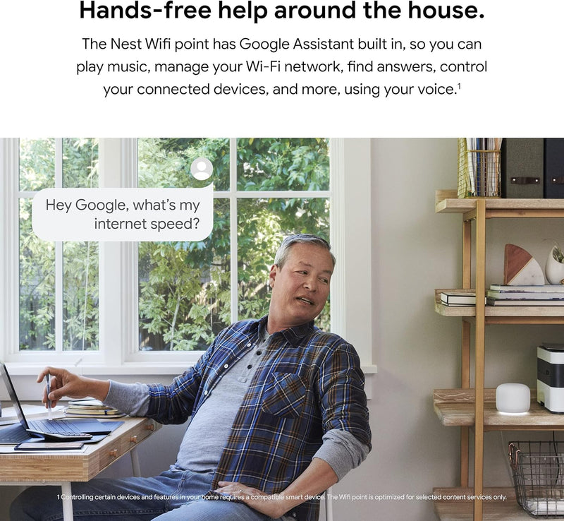 Google Nest Wifi AC2200 Mesh System Router and Add-On Points (two pack)