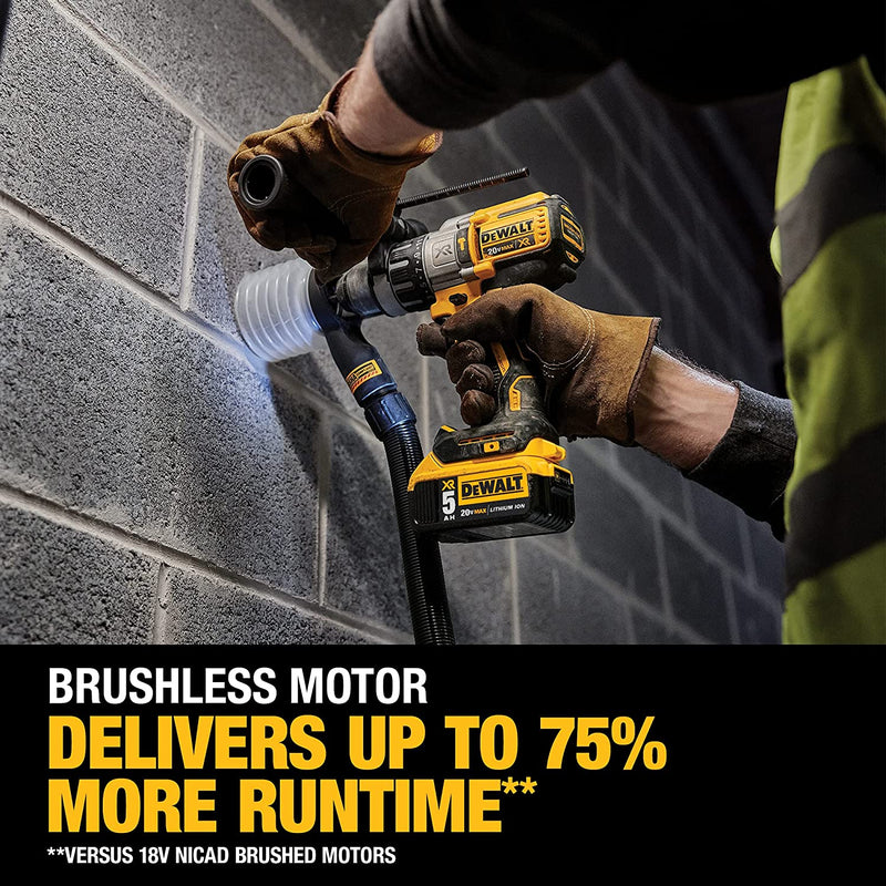 DEWALT DCD996P2 20V MAX XR Lithium-Ion Cordless Brushless Premium Hammer Drill with (2) Batteries 5.0Ah, Charger and Hard Case