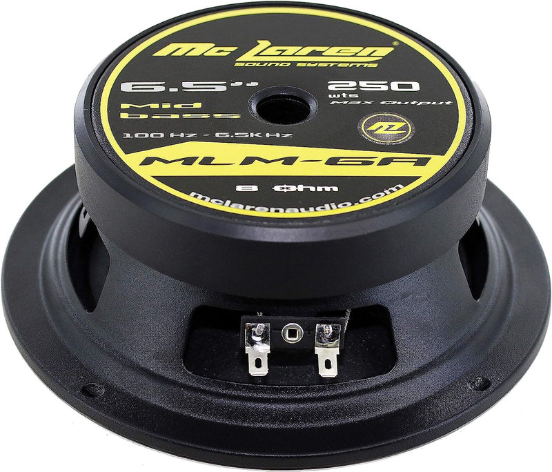 MCLAREN Audio McLaren Sound MLM-6A 6.5" 6-1/2" 300W 8-Ohm Car Audio Midrange/Midbass Speaker