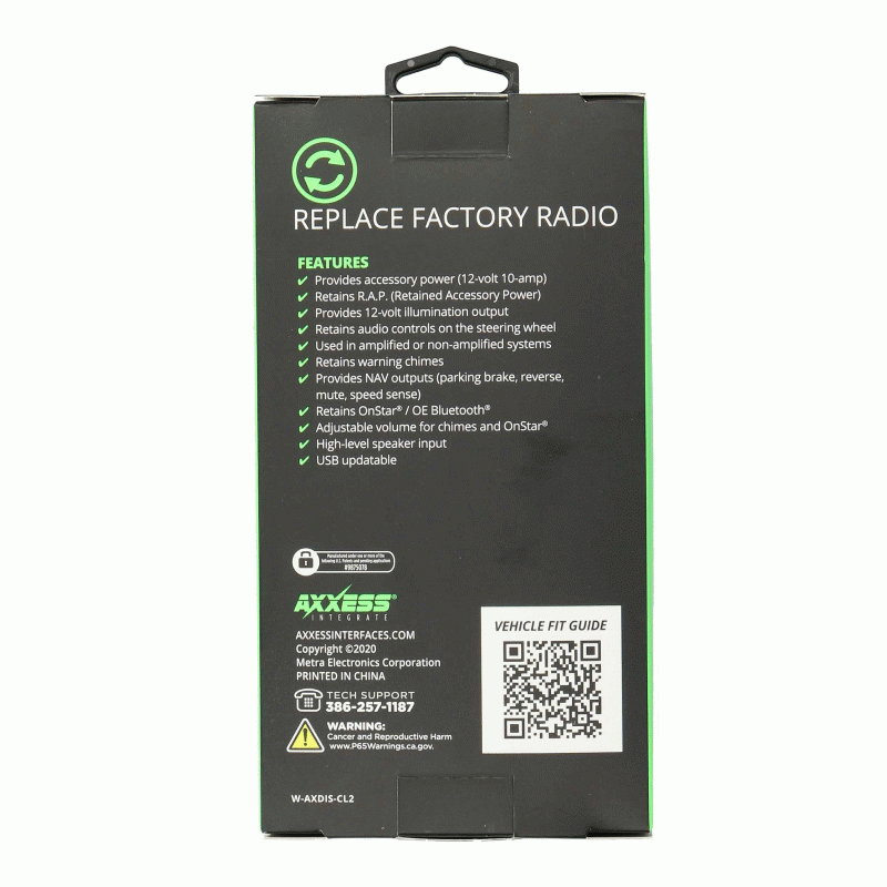 Axxess AXDIS-CL2 GM Data Interface with SWC 2000-2014 Retain OEM Features When Upgrading Radio