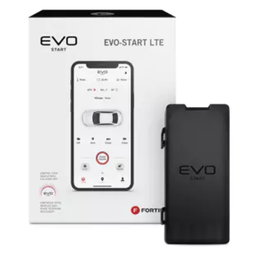 EVO Start LTE-USA device packaging with remote control and Fortec logo on a white background