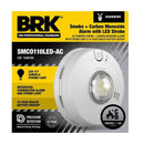 BRK SMCO110LEDA-AC Smoke and Carbon Monoxide Alarm with LED Strobe Hardwired 10-Year Battery Backup