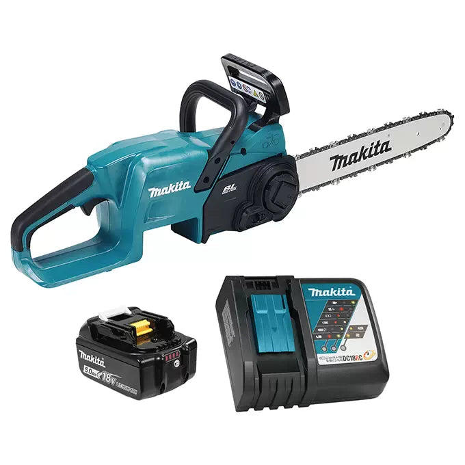 MAKITA 18V LXT LithiumIon Brushless Cordless 14-Inch Chainsaw Kit with 5.0Ah Battery and Rapid Charger