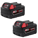 Batterie lithium-ion REDLITHIUM 18 V à capacité étendue (XC) 5,0 Ah de Milwaukee Tool M18 (lot de 2) 48-11-1852 