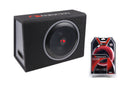 Nakamichi NBX255A-KIT 10" 300W Active Subwoofer Box with 10G Amp Wire Kit
