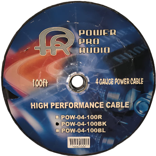 Power Pro Audio 4 gauge High Performance Power Cable POW-04-1 (Sold by Foot) Black