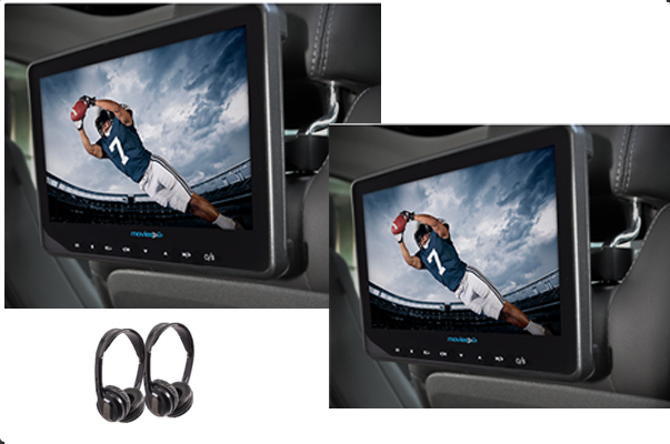 Audiovox AVX10USB 10.1" high-resolution headrest monitors with DVD player Kit