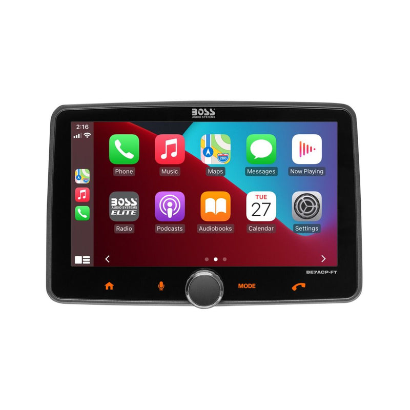 Boss 7" Single Din In-Dash Bluetooth Receiver with CarPlay and Android Auto (BE7ACP-SD) Open Box