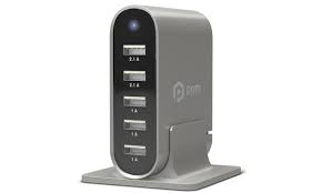 Pom Gear Charge2Go Commander 5-Port USB Charger - Silver (C2G-FD5-SLV)