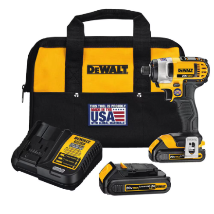 DEWALT DCF885C2 20-Volt Max Lithium Ion 1/4-Inch 1.5 Ah Impact Driver Kit