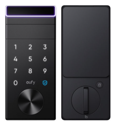 eufy T85P1J11-5 FamiLock E35 Palm-Vein Keyless Entry Wi-Fi Smart Lock with Keypad & Key - Black