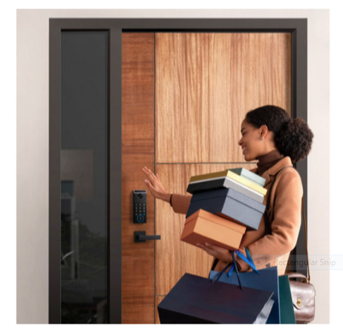 eufy T85P1J11-5 FamiLock E35 Palm-Vein Keyless Entry Wi-Fi Smart Lock with Keypad & Key - Black