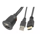 Accele Panel Mount / Extension (Single USB / HDMI - 6.25 ft.)