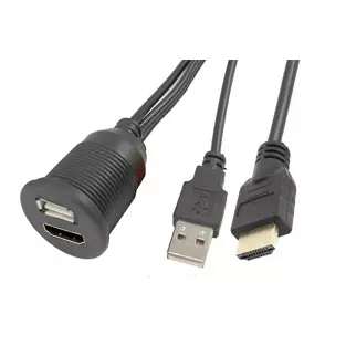 Accele Panel Mount / Extension (Single USB / HDMI - 6.25 ft.)