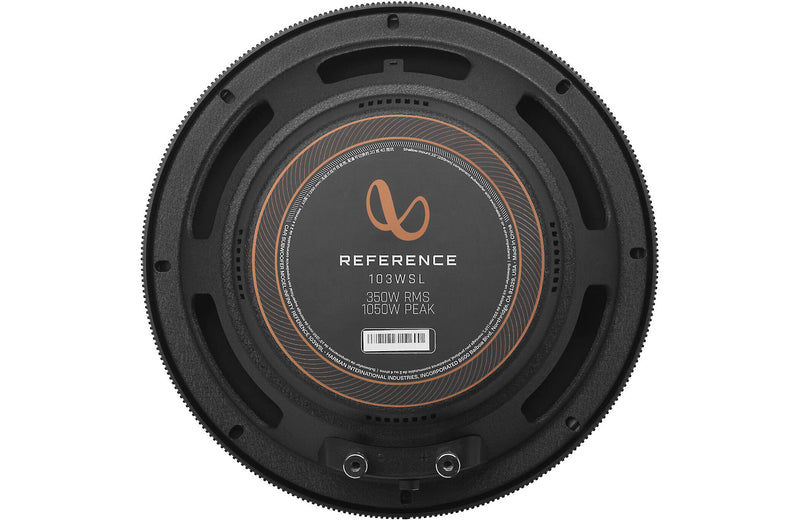 Infinity 103WSL Reference Series 10" shallow-mount component subwoofer with 2- or 4-ohm selectable impedance