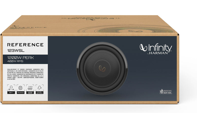 Infinity 103WSL Reference Series 10" shallow-mount component subwoofer with 2- or 4-ohm selectable impedance