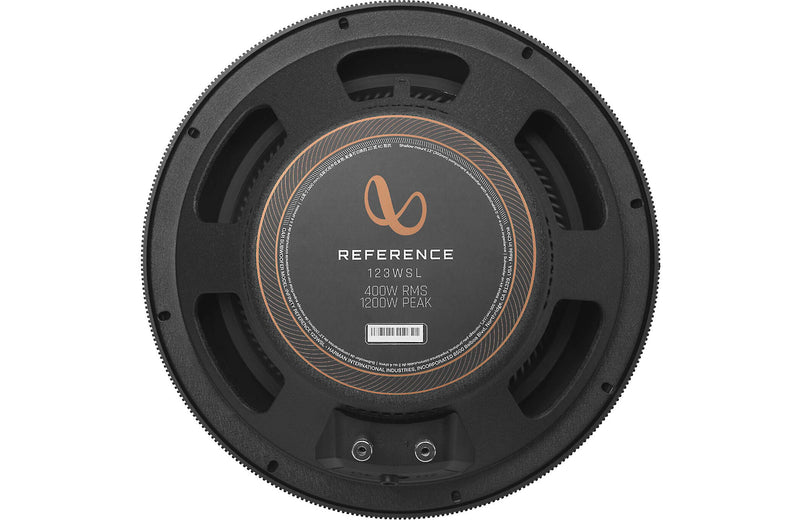 Infinity 123SWL Reference Series 12" shallow-mount component subwoofer with 2- or 4-ohm selectable impedance