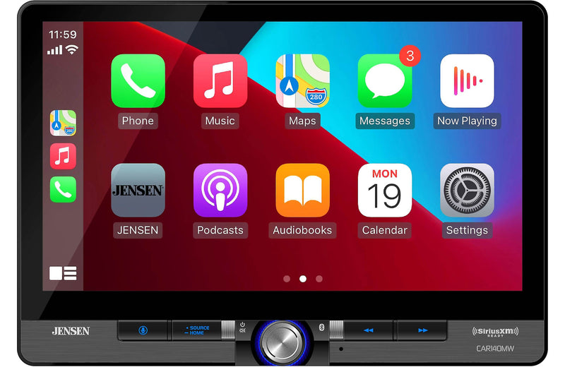Jensen CAR140MW Digital Media Car Stereo – Bluetooth, USB, MP3, AM/FM Radio, and Shallow Mount Design