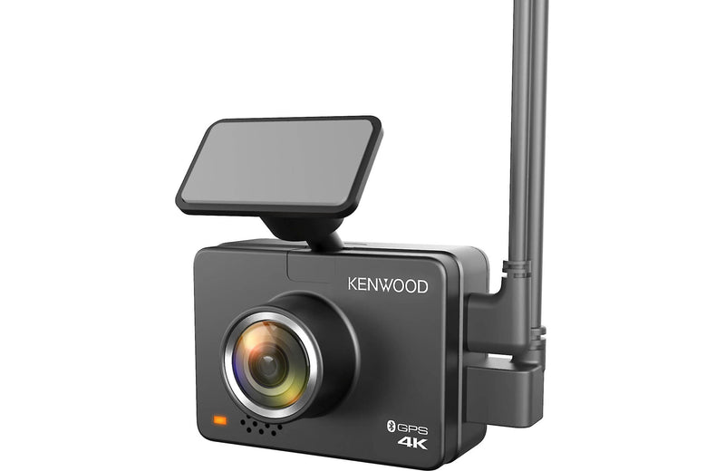 Kenwood DRV-A610WDP Compact 4K HD dash camera with 2" display, Wi-Fi, and GPS — includes rear-view cam