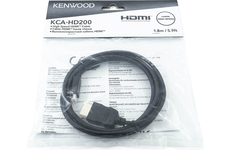 Kenwood KCA-HD200 HDMI (Type-A) to micro HDMI (Type-D) Cable (1.8-meter/5.9-feet)