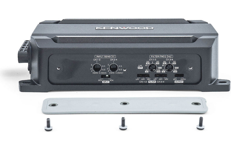 Kenwood KAC-M5014 Compact 4-channel powersports/marine amplifier — 50 watts RMS x 4