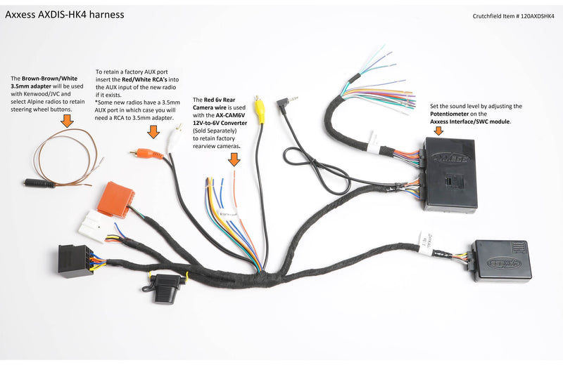 Axxess AX-HYKIA4-SWC Wiring Interface For 2010-13 Hyundai and Kia vehicles