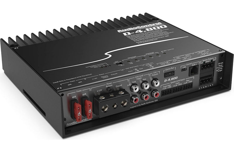 AudioControl D-4.800 D Series 4-channel car amplifier with digital signal processing — 125 watts x 4